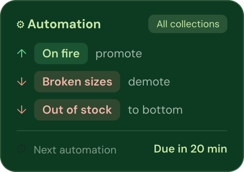 Collection automation rules card